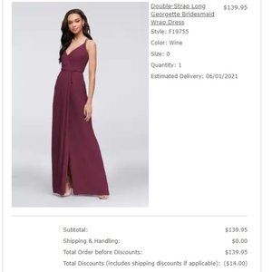 Tags On, Never Worn, David's Bridal Dress
